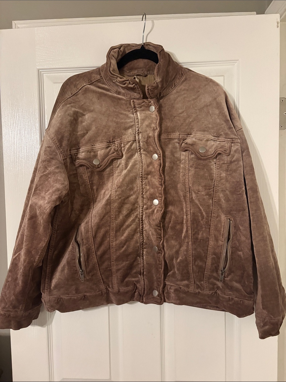 Free People Plush Sueded Taupe Teddy Jacket